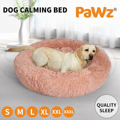 Pawz Plush Dog Calming Bed - Thick, Round, Washable, and Comfortable for Large Breeds