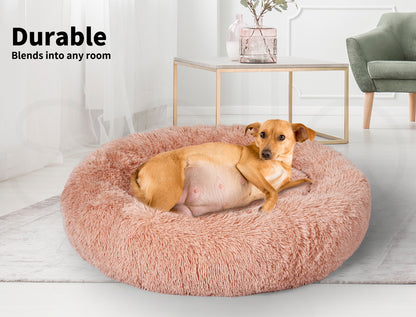 Pawz Plush Dog Calming Bed - Thick, Round, Washable, and Comfortable for Large Breeds