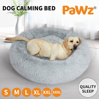 Pawz Plush Dog Calming Bed - Thick, Round, Washable, and Comfortable for Large Breeds