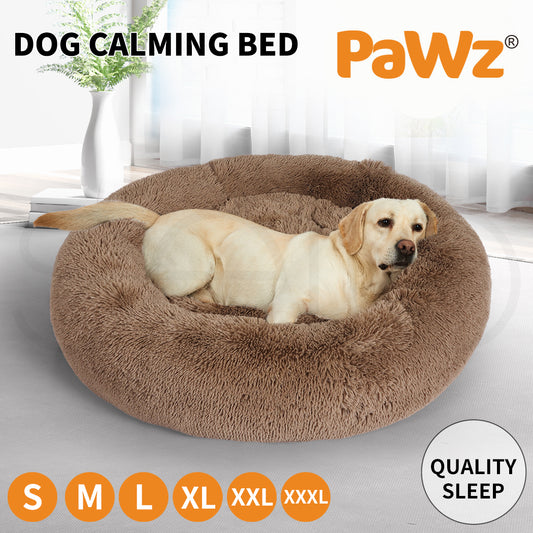 Pawz Plush Dog Calming Bed - Thick, Round, Washable, and Comfortable for Large Breeds