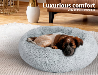 Pawz Plush Dog Calming Bed - Thick, Round, Washable, and Comfortable for Large Breeds