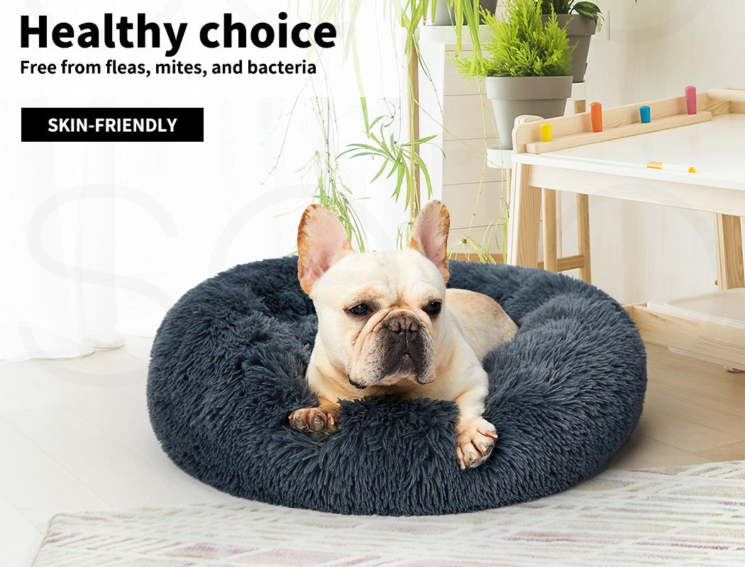 Pawz Plush Dog Calming Bed - Thick, Round, Washable, and Comfortable for Large Breeds