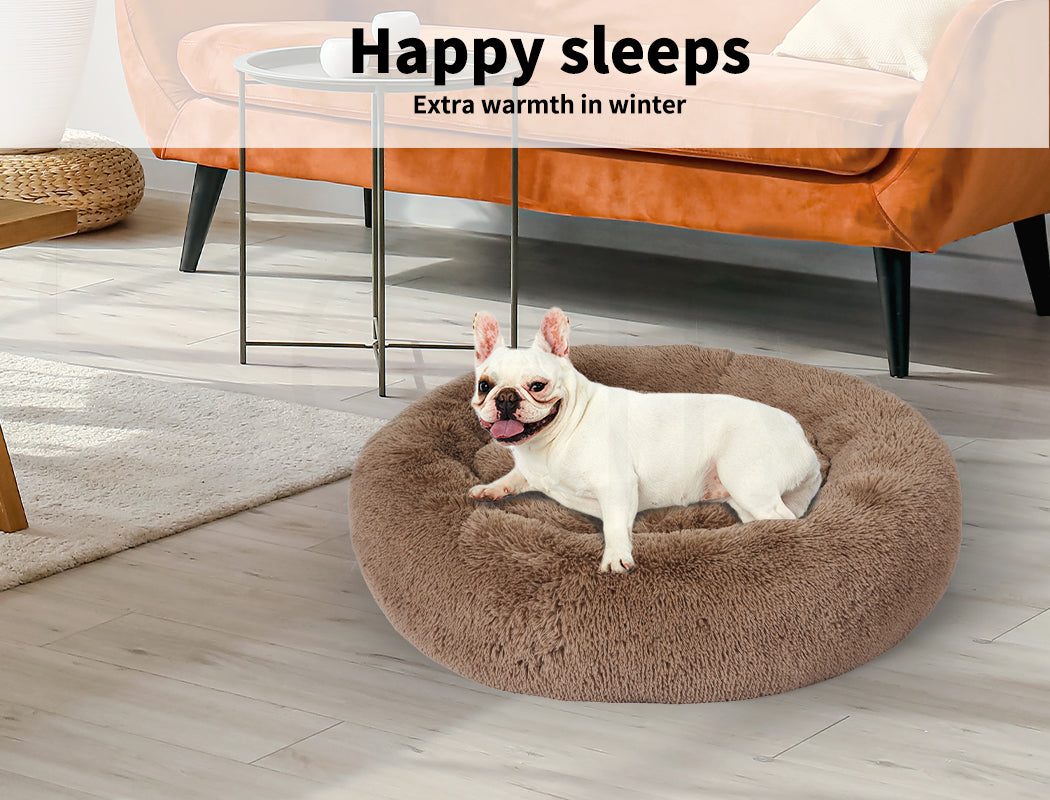 Pawz Plush Dog Calming Bed - Thick, Round, Washable, and Comfortable for Large Breeds
