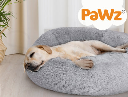 Pawz Plush Dog Calming Bed - Thick, Round, Washable, and Comfortable for Large Breeds