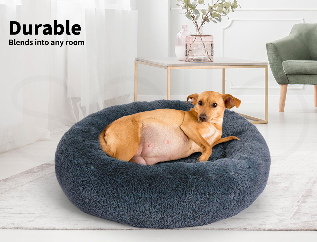 Pawz Plush Dog Calming Bed - Thick, Round, Washable, and Comfortable for Large Breeds