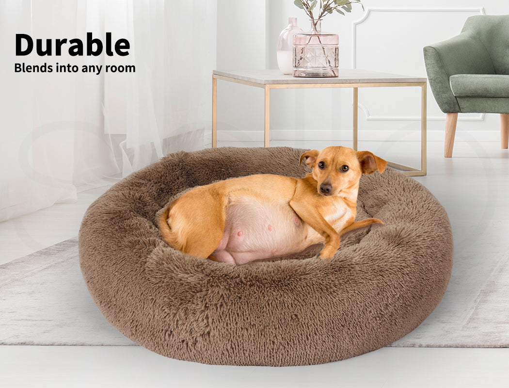Pawz Plush Dog Calming Bed - Thick, Round, Washable, and Comfortable for Large Breeds
