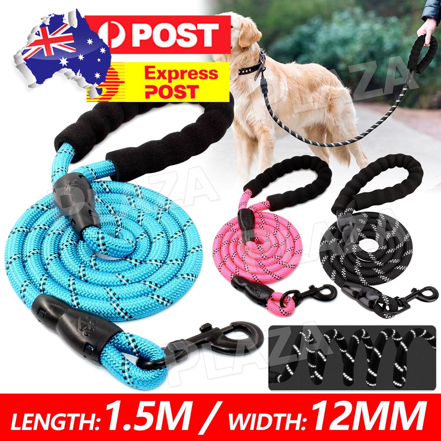 Heavy-Duty Nylon Dog Training Leash - Strong Recall Lead for Pets