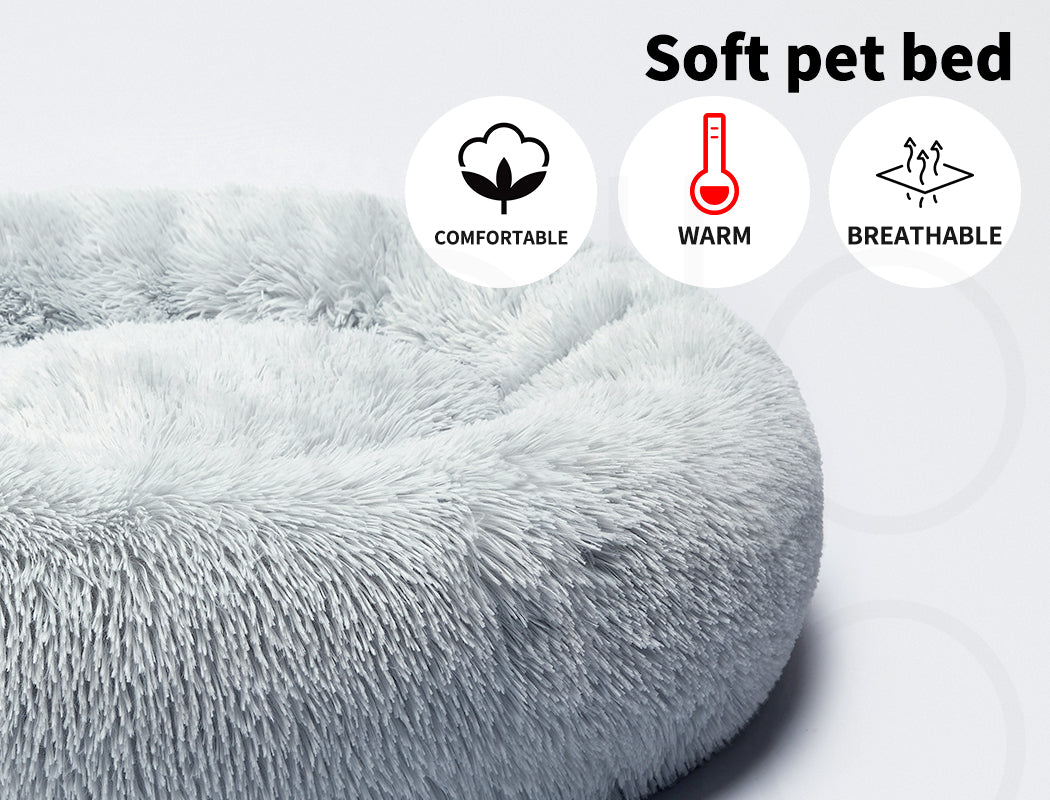 Pawz Plush Dog Calming Bed - Thick, Round, Washable, and Comfortable for Large Breeds