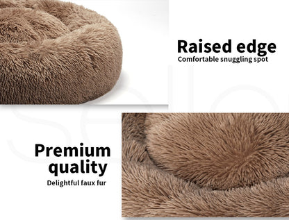 Pawz Plush Dog Calming Bed - Thick, Round, Washable, and Comfortable for Large Breeds