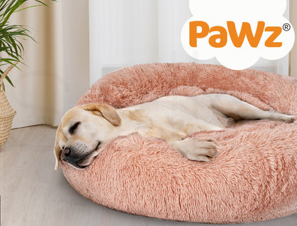 Pawz Plush Dog Calming Bed - Thick, Round, Washable, and Comfortable for Large Breeds