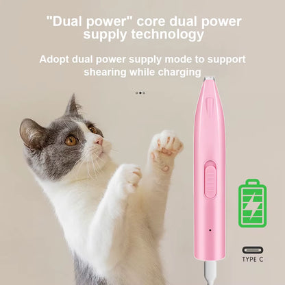 Professional Electric Dog Hair Trimmer and Grooming Scissors for Pets - Ideal for Feet, Ears, and Sensitive Areas