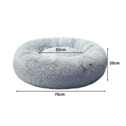 Pawz Plush Dog Calming Bed - Thick, Round, Washable, and Comfortable for Large Breeds