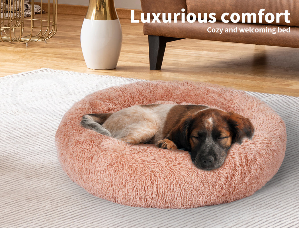 Pawz Plush Dog Calming Bed - Thick, Round, Washable, and Comfortable for Large Breeds