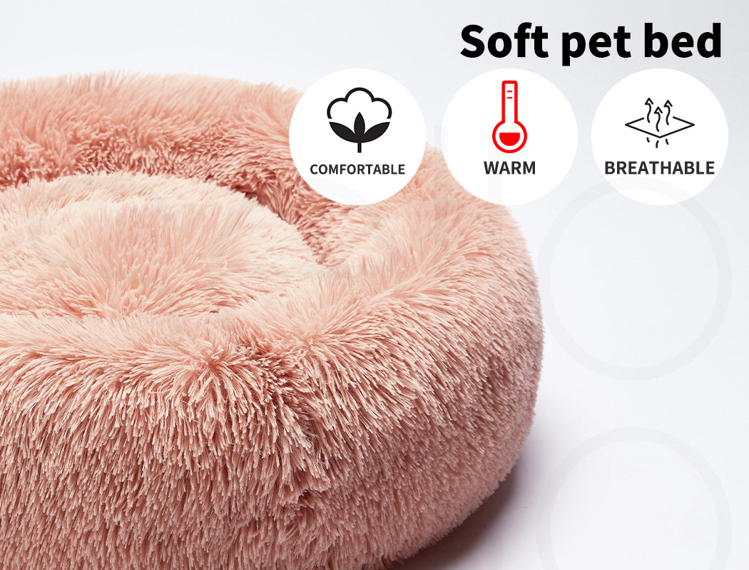 Pawz Plush Dog Calming Bed - Thick, Round, Washable, and Comfortable for Large Breeds