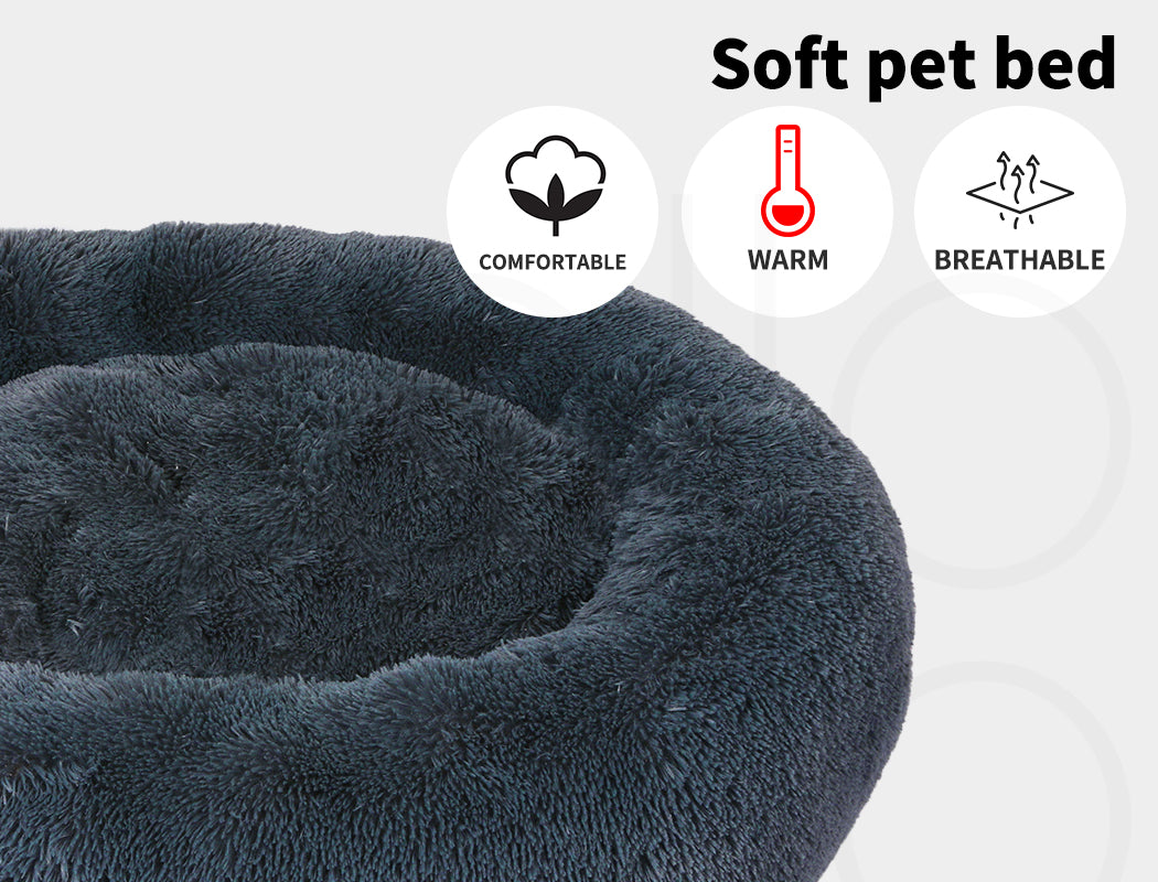 Pawz Plush Dog Calming Bed - Thick, Round, Washable, and Comfortable for Large Breeds