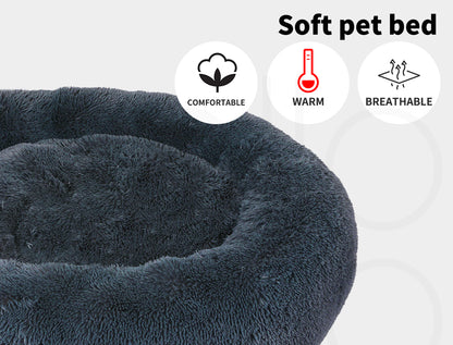 Pawz Plush Dog Calming Bed - Thick, Round, Washable, and Comfortable for Large Breeds