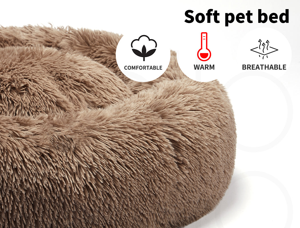 Pawz Plush Dog Calming Bed - Thick, Round, Washable, and Comfortable for Large Breeds