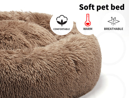 Pawz Plush Dog Calming Bed - Thick, Round, Washable, and Comfortable for Large Breeds