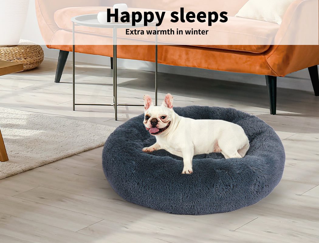 Pawz Plush Dog Calming Bed - Thick, Round, Washable, and Comfortable for Large Breeds