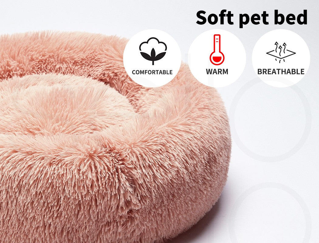 Pawz Plush Dog Calming Bed - Thick, Round, Washable, and Comfortable for Large Breeds