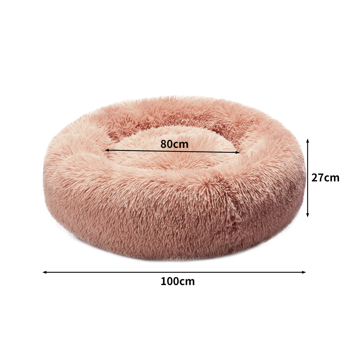 Pawz Plush Dog Calming Bed - Thick, Round, Washable, and Comfortable for Large Breeds