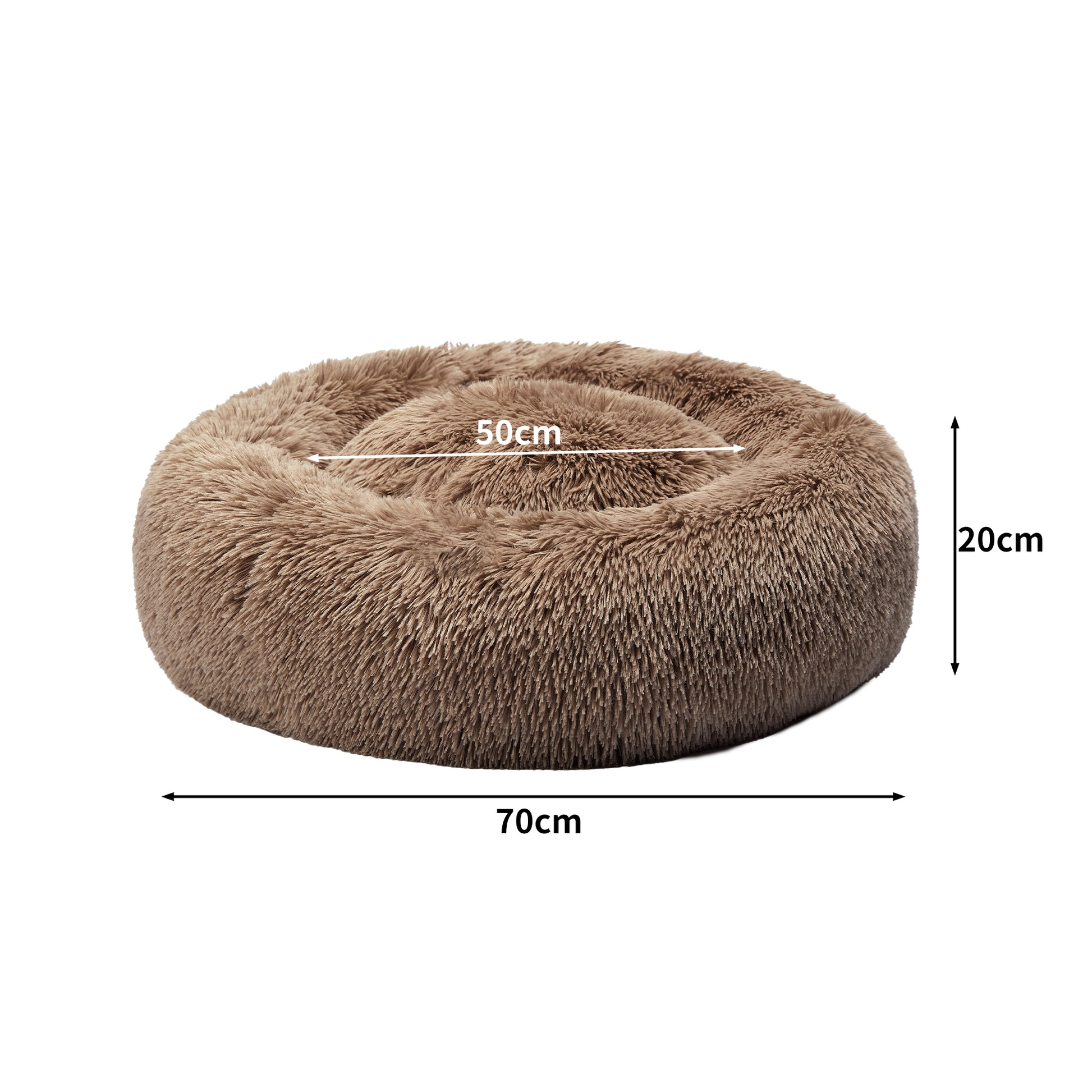 Pawz Plush Dog Calming Bed - Thick, Round, Washable, and Comfortable for Large Breeds