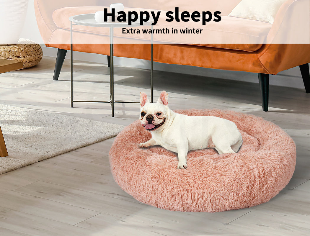 Pawz Plush Dog Calming Bed - Thick, Round, Washable, and Comfortable for Large Breeds