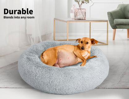 Pawz Plush Dog Calming Bed - Thick, Round, Washable, and Comfortable for Large Breeds